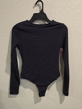 PUMIEY Long Sleeve Bodysuit - Double Lined - Black - Size M